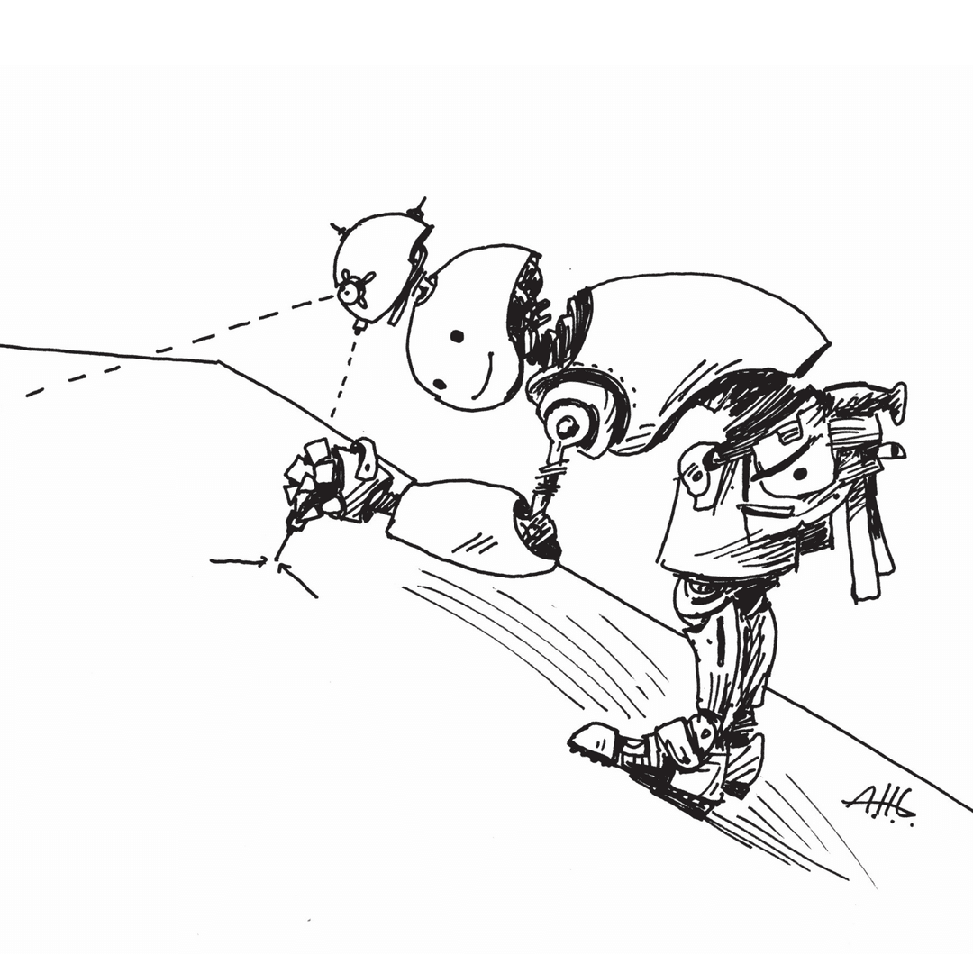 Rockenbauer Roboter bei der Dachkontrolle